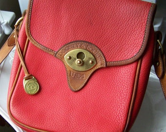 REDUCED Vintage Red Dooney and Bourke Cavalry Handbag Early 1980s, Vintage Handbag, Leather Handbag, Red Handbag, British Tan
