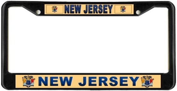 New Jersey State Flag S3 Metal License Plate Frame by BlingSity