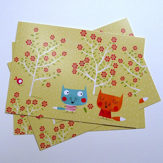 The wolf felt in love, postal card CP002