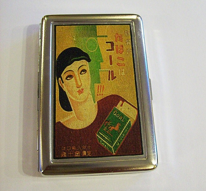 retro cigarette case vintage 1920’s by buckaroosmercantile