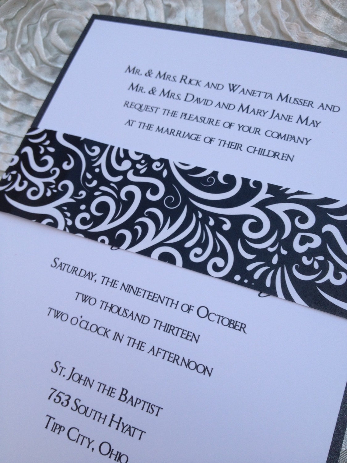 Elegant Wrapped Invitation Invitation, Layered Wedding Invitation, Customized Belly Band Wedding