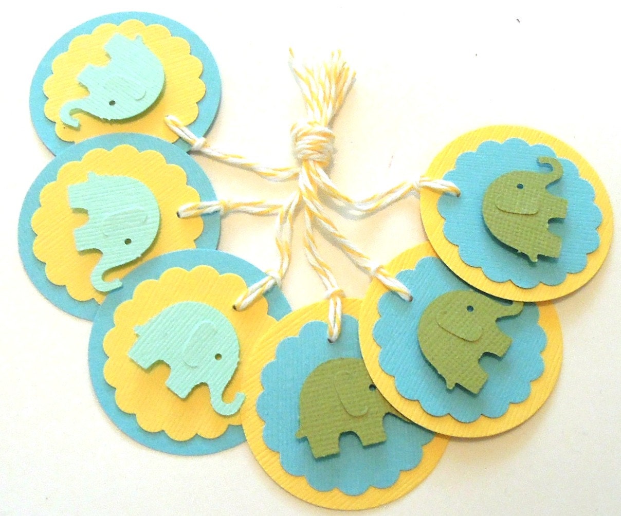 Baby Elephant Gift Tags Set of 6 Tags