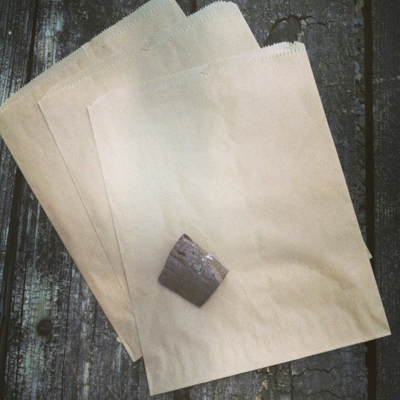 50 - 10 x 13 UNPRINTED flat merchandise bags - Kraft Paper Brown Il_570xn