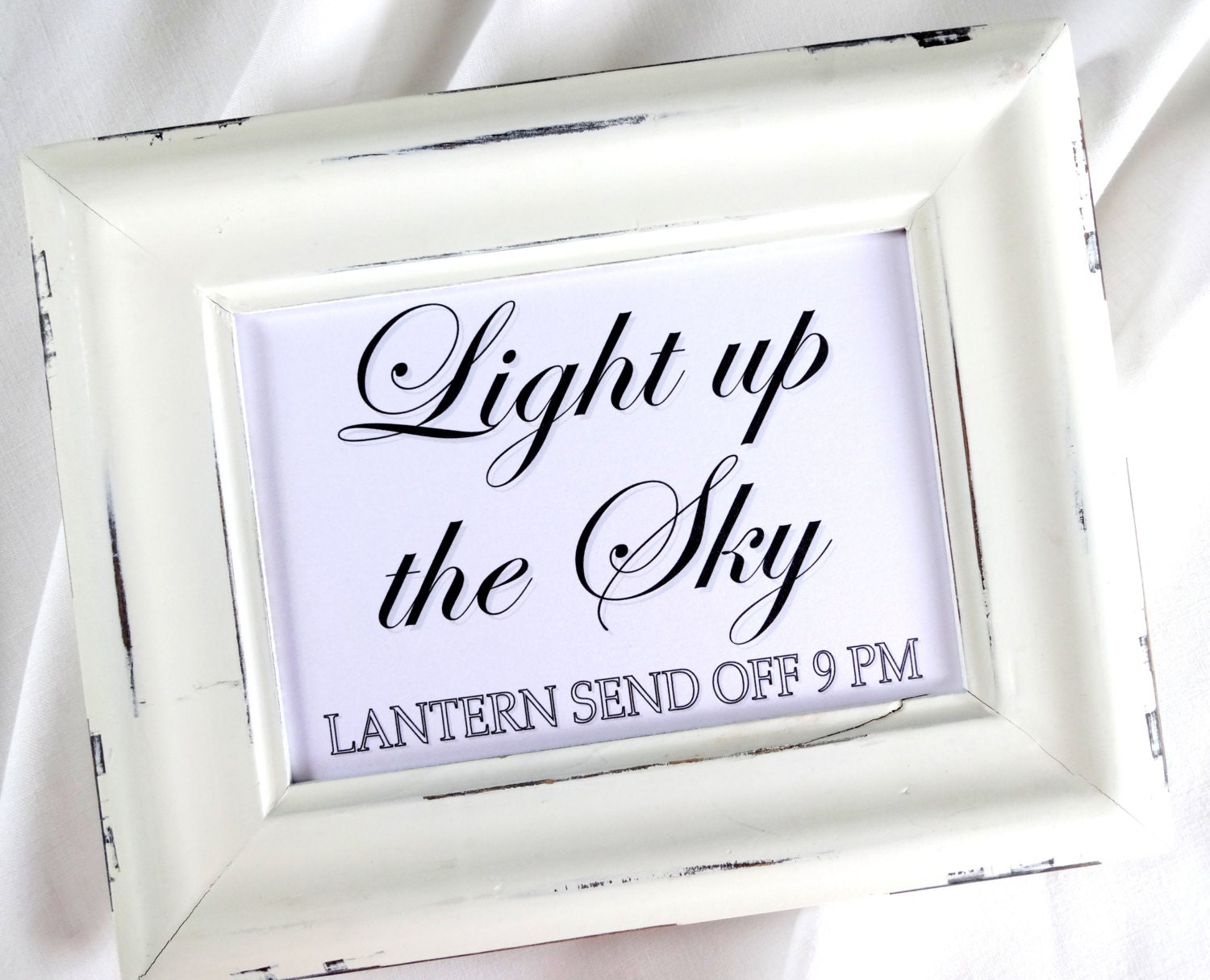 Light up the Sky Lantern Send Off Wedding Sign White or