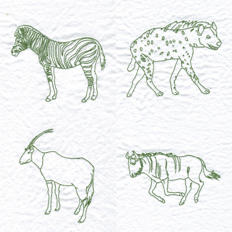 African Animals Machine Embroidery Designs by DesignsByRhonda
