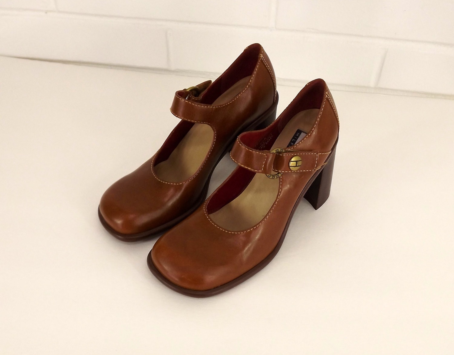 Vintage 90's Shoes Mary Jane's Honey Brown Size 6