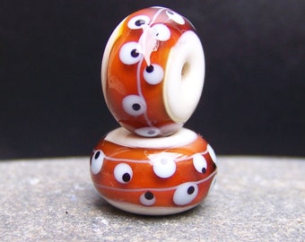 MruMru Handmade Lampwork Glass Bead Earring Pair. Sra.
