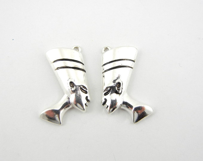 Pair of Silver-tone Nefertiti Charms