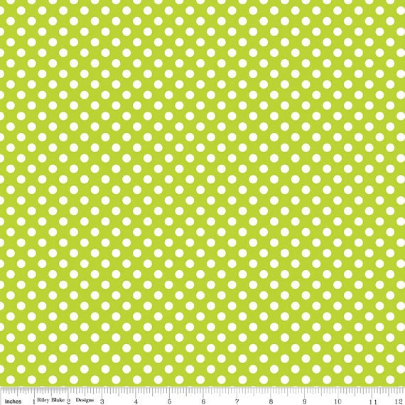 Riley Blake Small Lime Dots 1/2 yard by hootcouture on Etsy