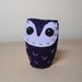 Dark Purple Owlie - Felt Mini Owl Soft Sculpture