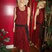 Vintage Lola Flapper Dress Lace Burgundy Black 20-30s Theme Evening Holiday Church Dress Size3X