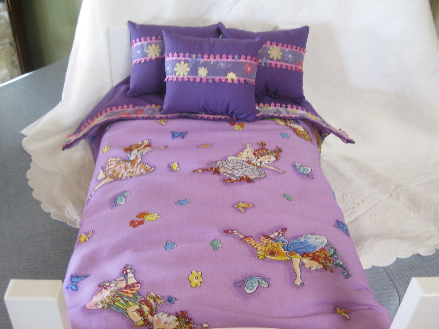 Purple Fancy Nancy 18 American Girl Doll Bedding Pillow