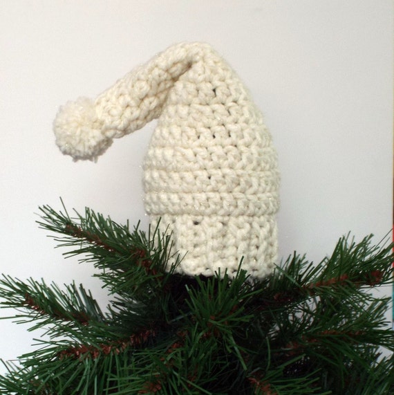 stocking hat tree topper crochet christmas by stocking hat tree topper crochet christmas by