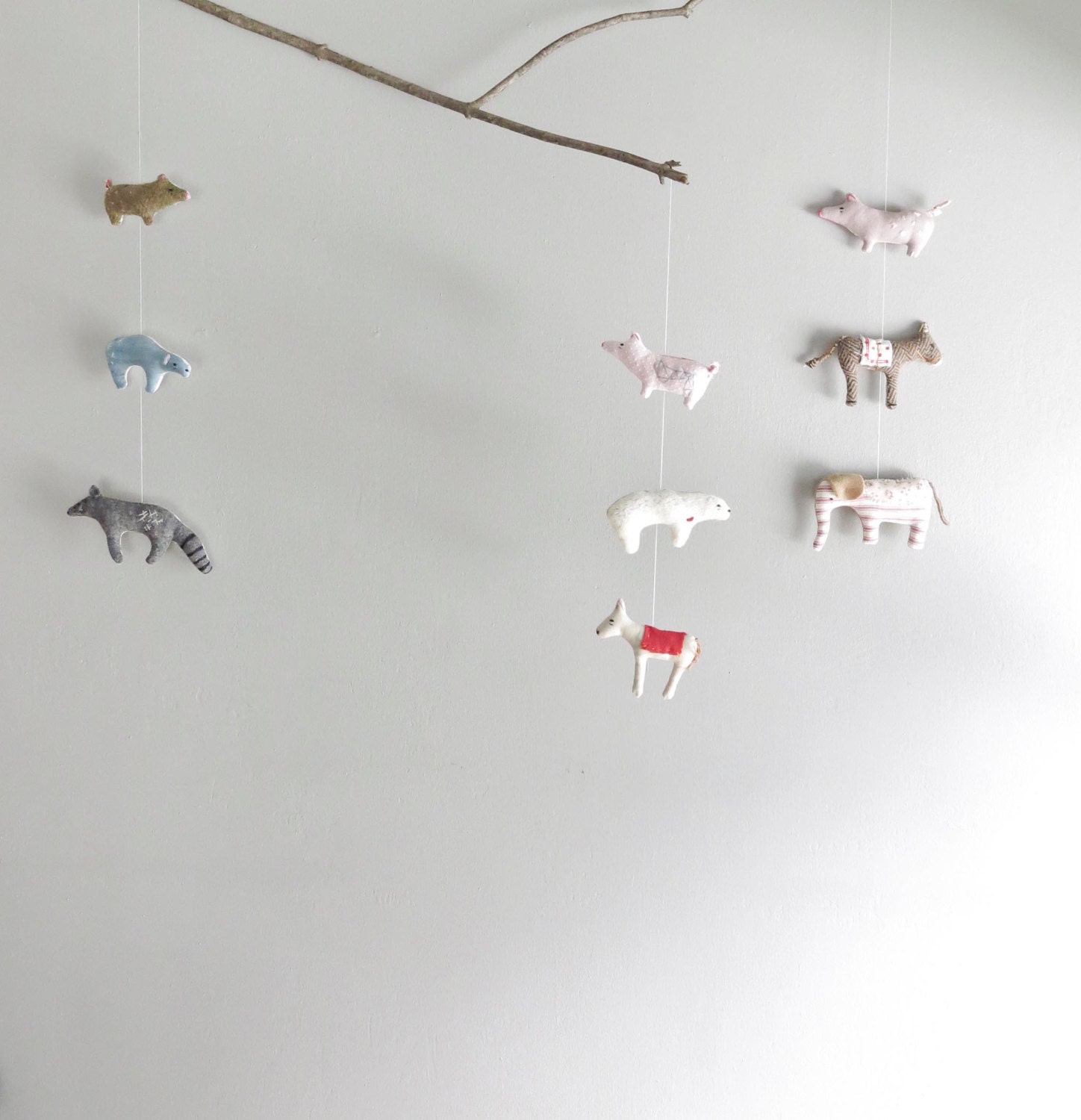 handmade animal mobile / fabric animal hanging display