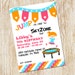 Trampoline Party invitation Sky Zone Birthday Invitation