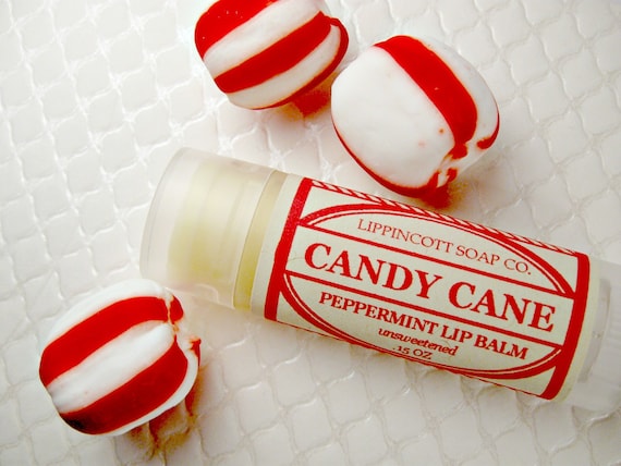 Candy Cane Lip Balm - Christmas Lip Balm - All Natural