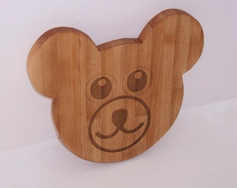 Teddy Bear Head Cutting Board, LASER engraved