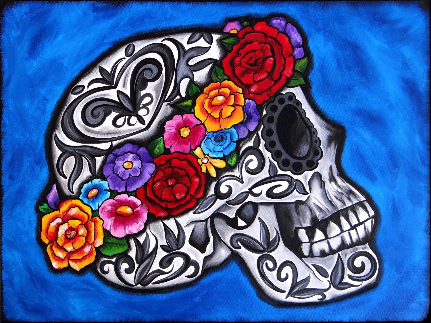 Day of the Dead Art by Melody Smith Flower Crown