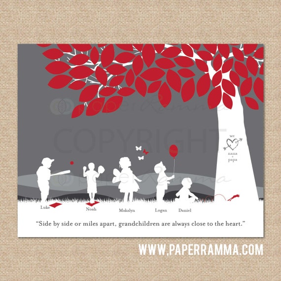grandparent christmas gift personalized silhouette print grandparent christmas gift personalized silhouette print