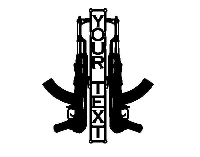 Guns with Custom Text s13 by RustyRoosterMetal on Etsy
