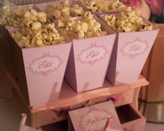 PINK DAMASK BALLERINA Printable Popcorn Boxes Il_570xn