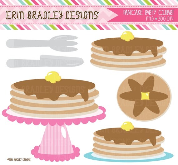Pancake Party Clipart Clip Art Personal & Commercial Use INSTANT DOWNLOAD Il_570xn