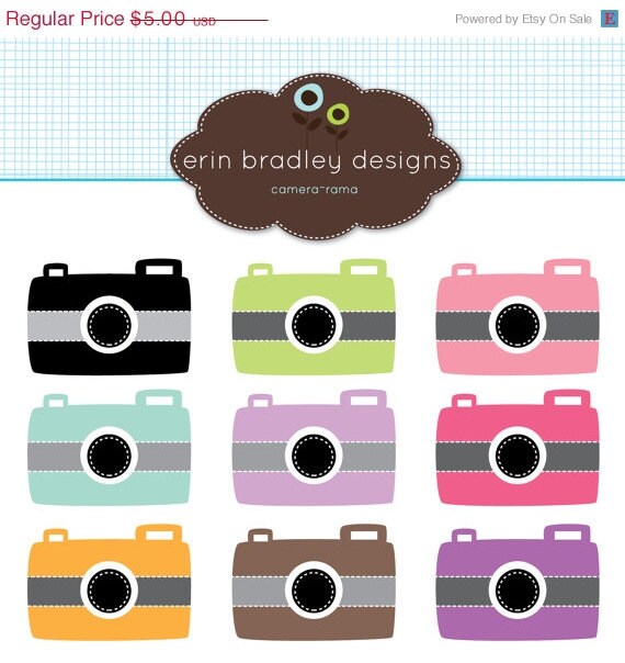 50% OFF SALE Camera Clip Art Clipart Photography Graphics for Personal & Commercial Use Instant Download Il_570xn