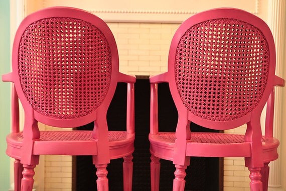 pink cane chair