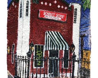 Scarlet Scoop Ice Cream Shop Houma Print -Matted to fit 11x14 frame