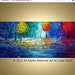 Original Large Modern Painting Trees Landscape MAGIC FOREST into MOONLIGHT 48x24 by Luiza Vizoli