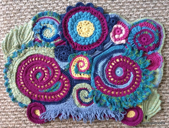 Free Form Crochet Scrumble with Irish Crochet elements