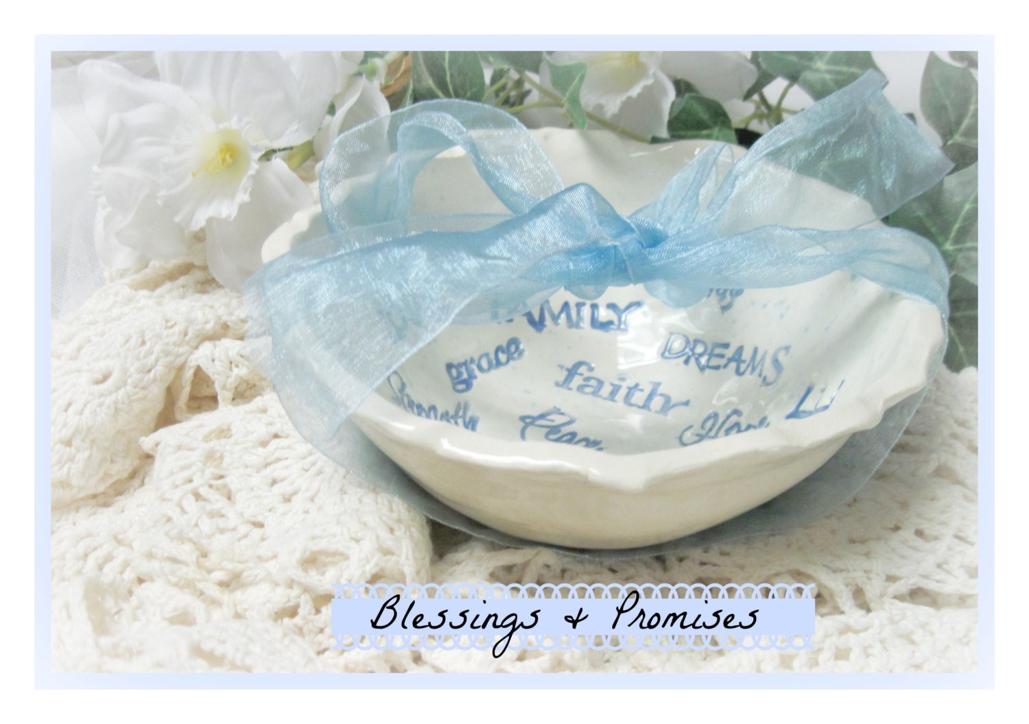 A Custom Stoneware Bowl Full of Words Names Blessings and