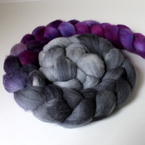Merino Wool Roving Hand Painted Hand Dyed for by SpunRightRound