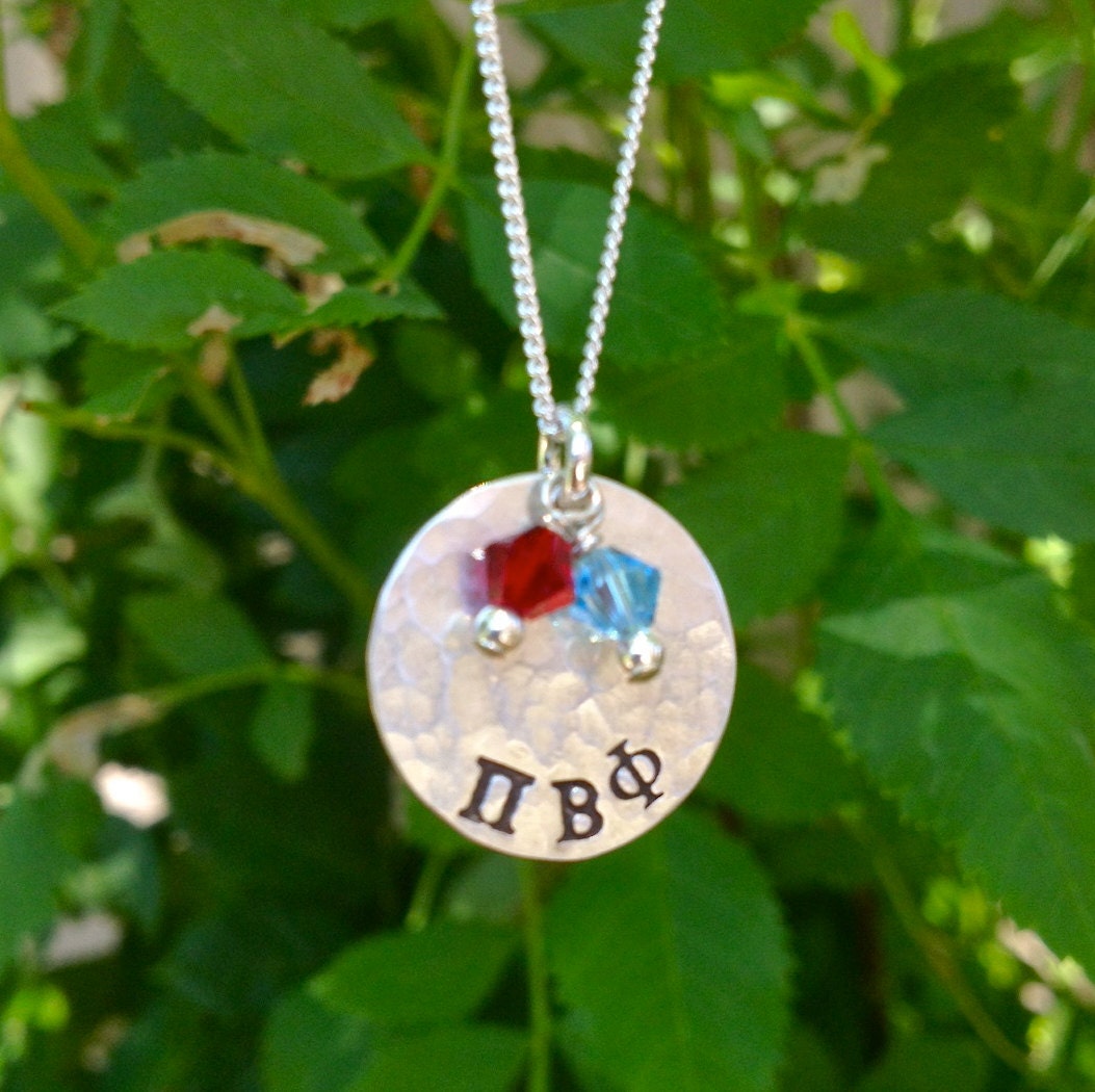 Pi Beta Phi Necklace Sterling Silver Sorority Jewelry Greek