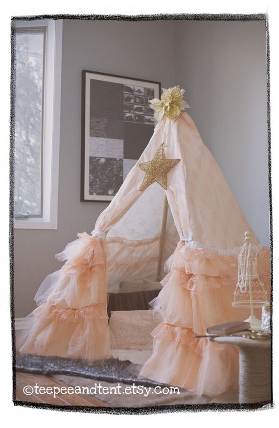 kids ruffle teepee play tent in stock ruffle tickets