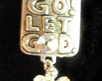 Let Go, Let God! - Pendant With Crystal and Crystal Butterfly