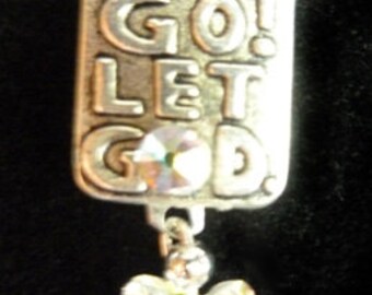 Let Go, Let God! - Pendant With Crystal and Crystal Butterfly