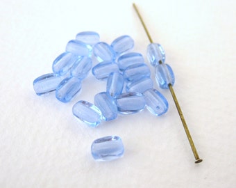 Vintage Beads Glass Light Sapphire Blue Transparent Czech 6mm vgb0591 (30)