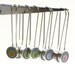 Sterling Silver and Resin Dangle Earrings in Gray and Green