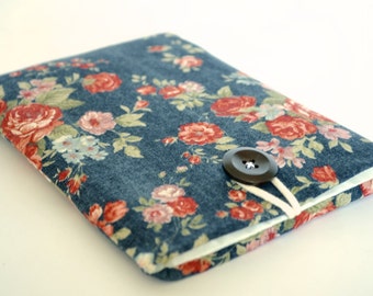 Kindle Voyage Cover, Kindle Paperwhite, iPad Mini Case Padded Sleeve eReader Cover - Vintage Flowers