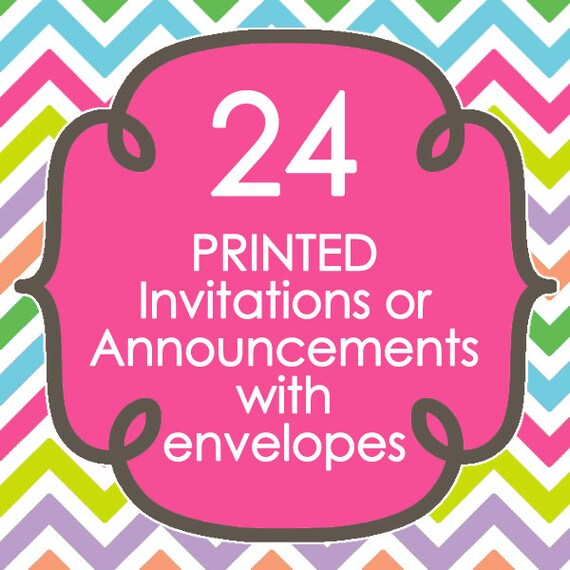 24 Printed Invitations or Announcements with envelopes