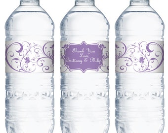 waterproof water bottle labels custom wedding by digitaldoodlebug