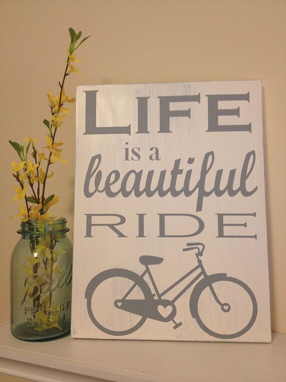 Items similar to Life is a Beautiful Ride Hand Painted Wood Sign 11