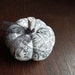 Handmade Black and White Toile Pumpkin Pincushion