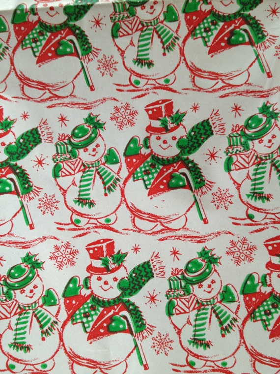 Vintage Snowman Christmas Gift Wrap
