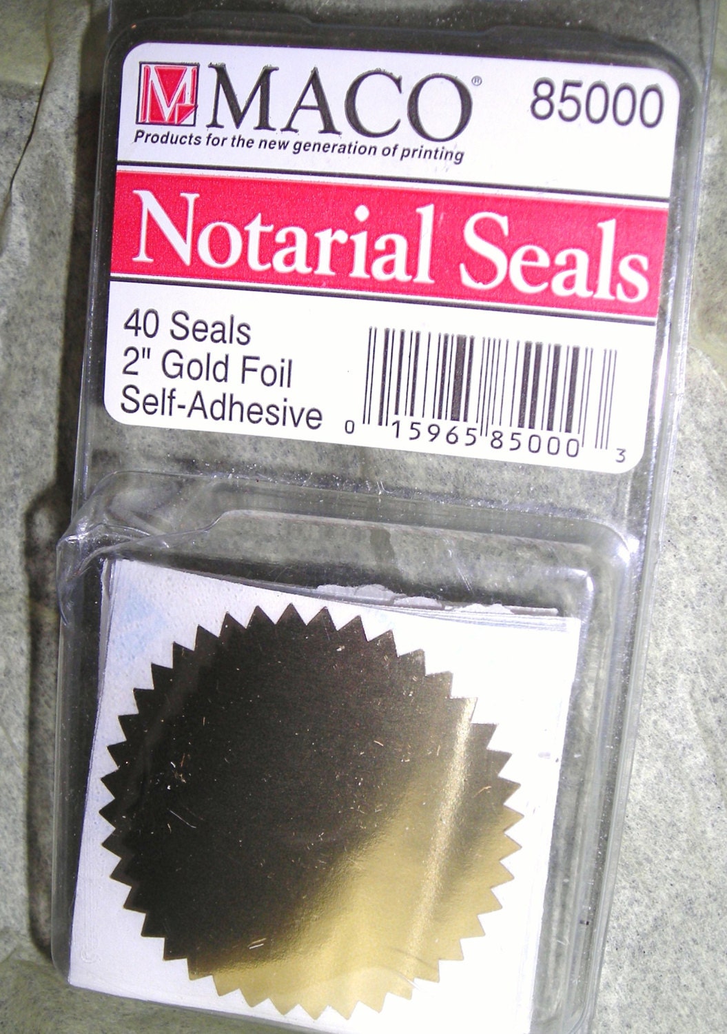 Gold Foil Notary Seals....NIB.....2" Self Adhesive from aquabead on Etsy Studio