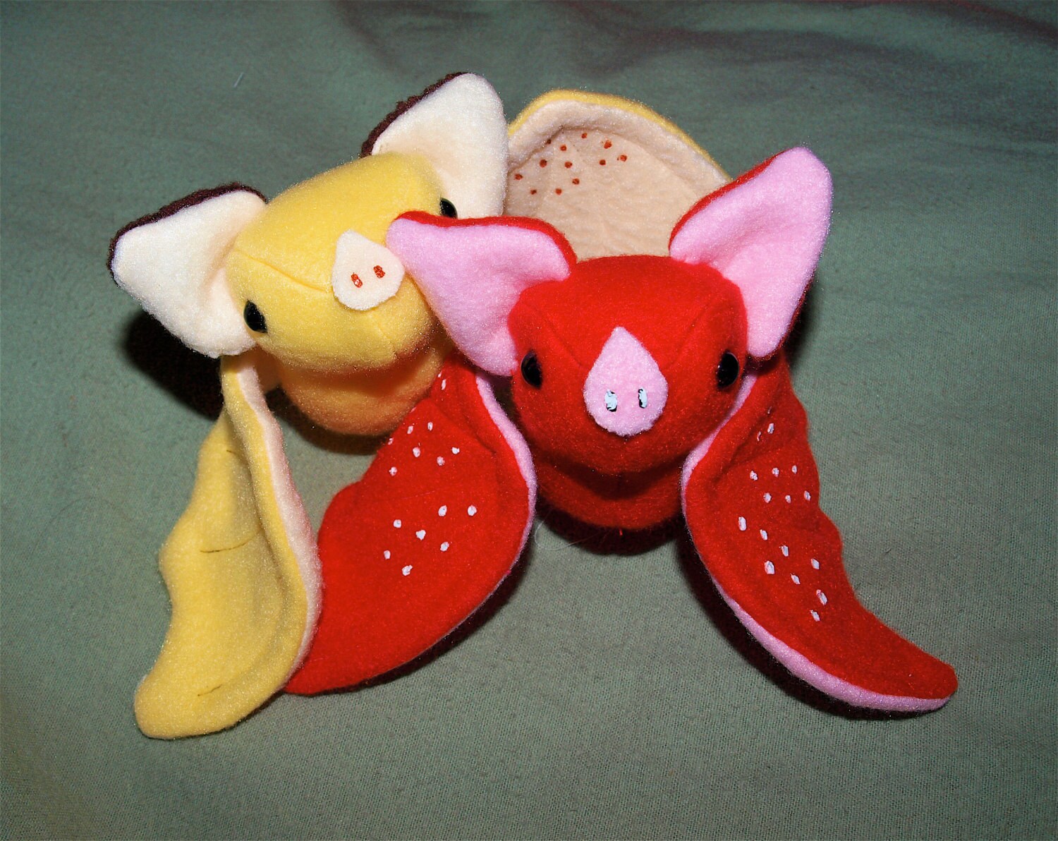 strawberry bat plush pink