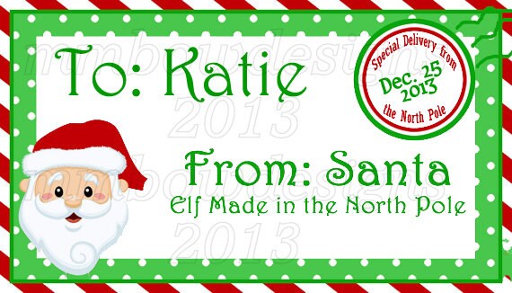 Items similar to Sale Personalized Printable From Santa Gift Tags on Etsy