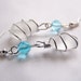 Natural Sea Glass Earrings with blue czech glass crystals - OOAK one of a kind - affordable gifts - bridesmaids - weddings