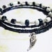 Bracelet - Memory Bracelet - Deep Purples with White and Silver - Angel Wing - "You and Me In Time"